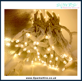 WARM WHITE LED FAIRY LIGHTS - (WHITE CABLE)
